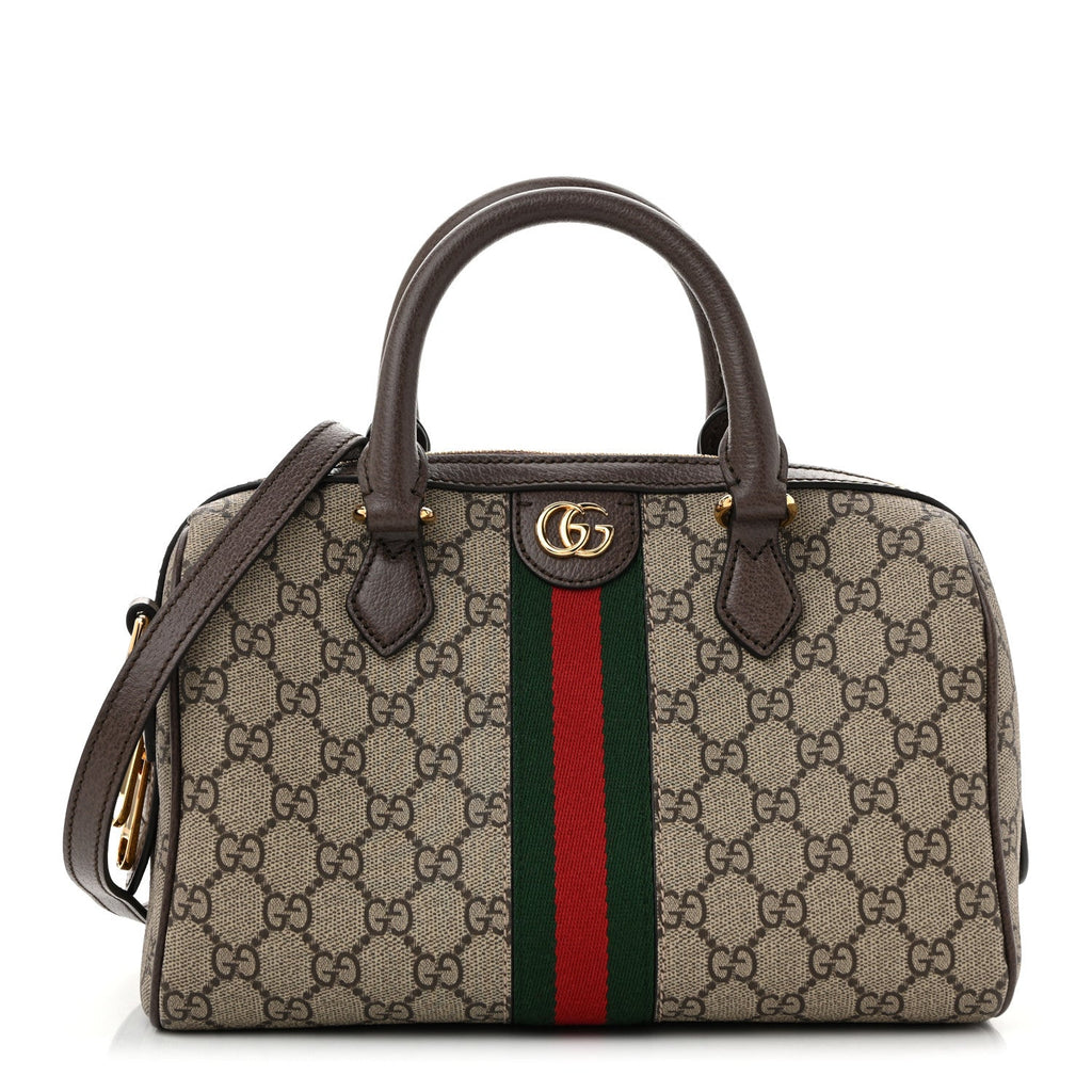 GG Supreme Monogram Web Small Ophidia Top Handle Bag  Beige Ebony wholesalehk.shop