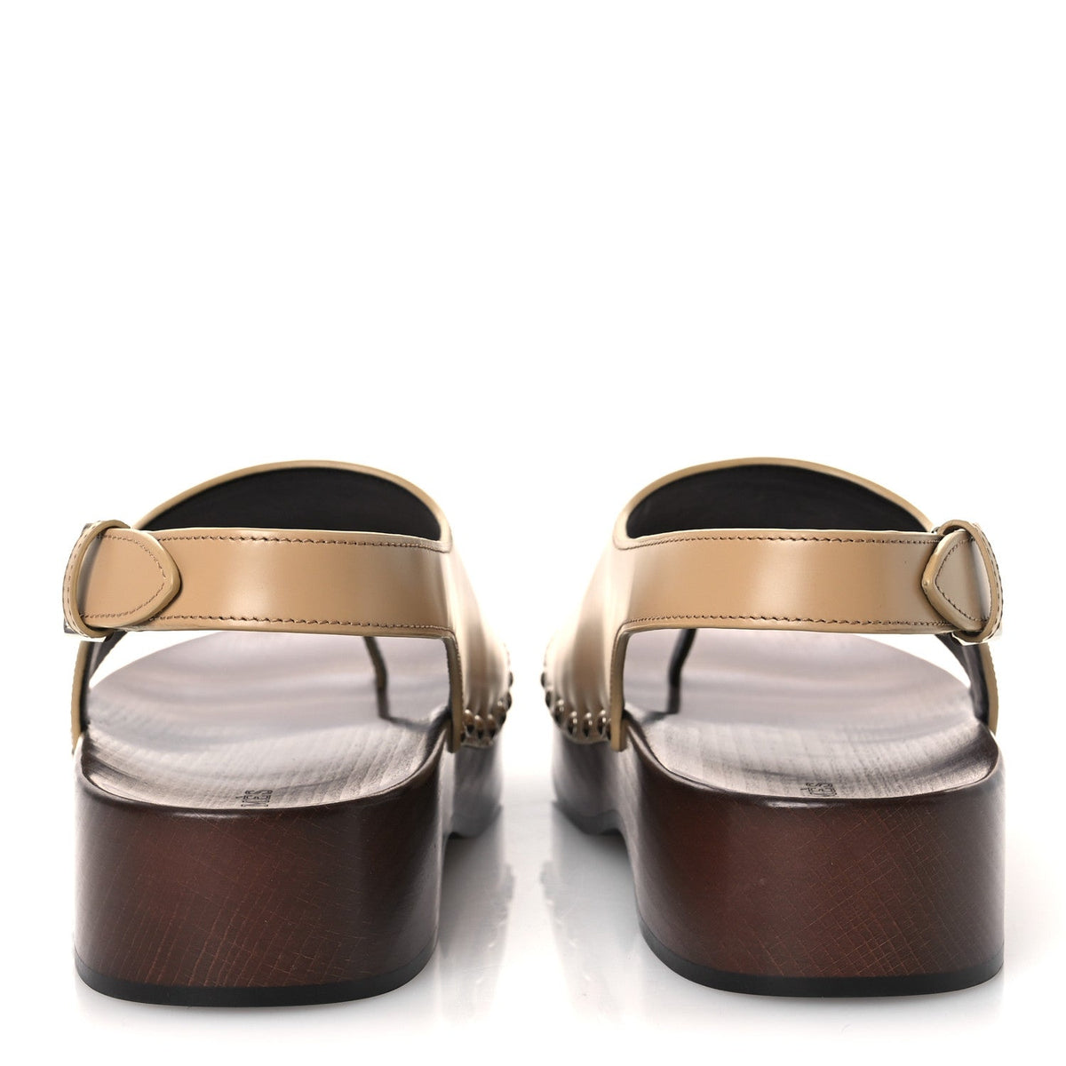 Glazed Calfskin Womens Klay Clog 40 Beige Naturel wholesalehk.shop