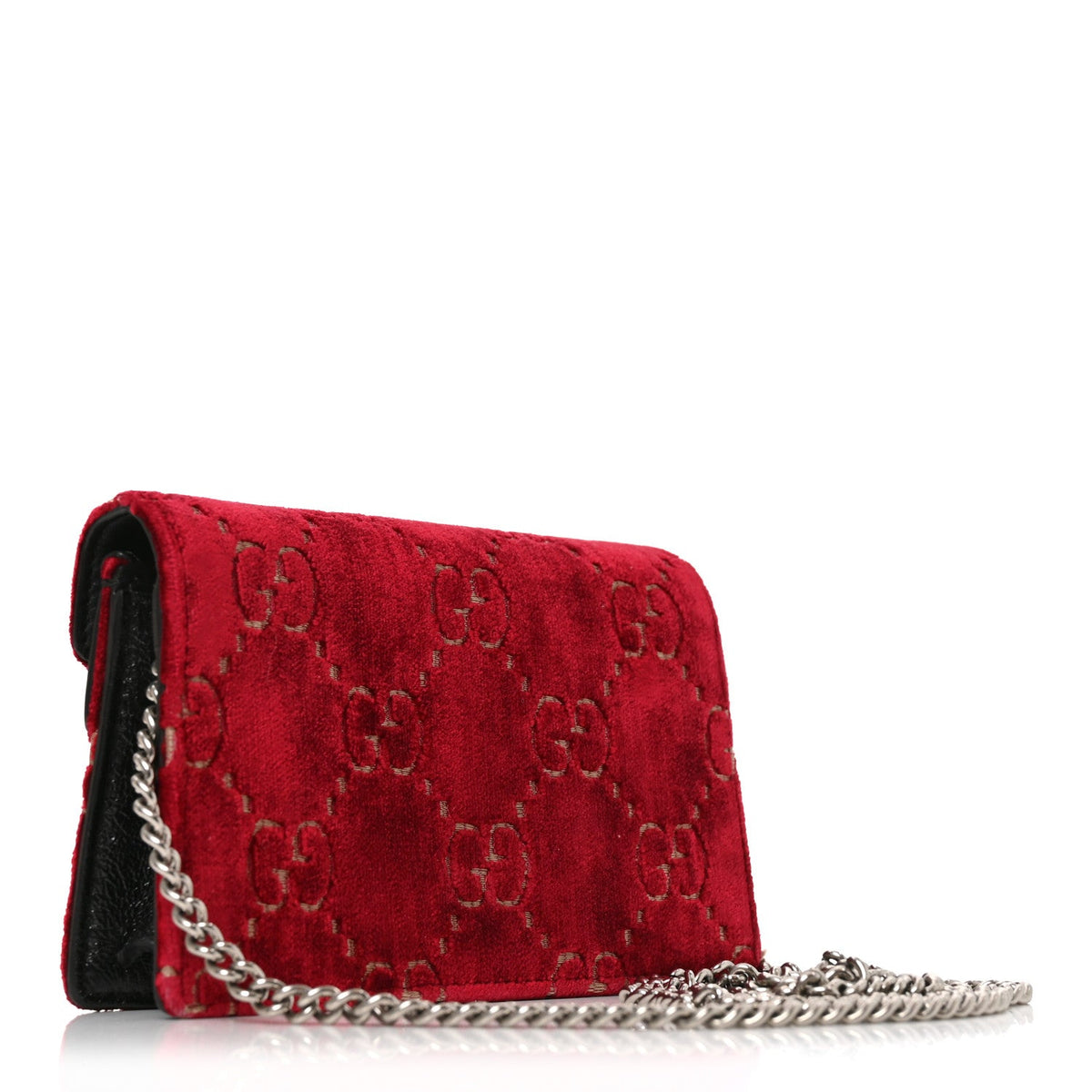 Velvet GG Monogram Super Mini Dionysus Shoulder Bag Red Cipria Black wholesalehk.shop