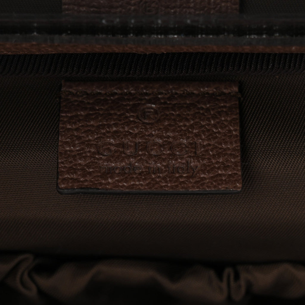 GG Supreme Monogram Textured Calfskin Web Ophidia Vanity Cosmetic Case Beige Ebony New Acero wholesalehk.shop