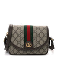 GG Supreme Monogram Textured Dollar Calfskin Mini Ophidia Flap Shoulder Bag Beige Ebony New Acero wholesalehk.shop