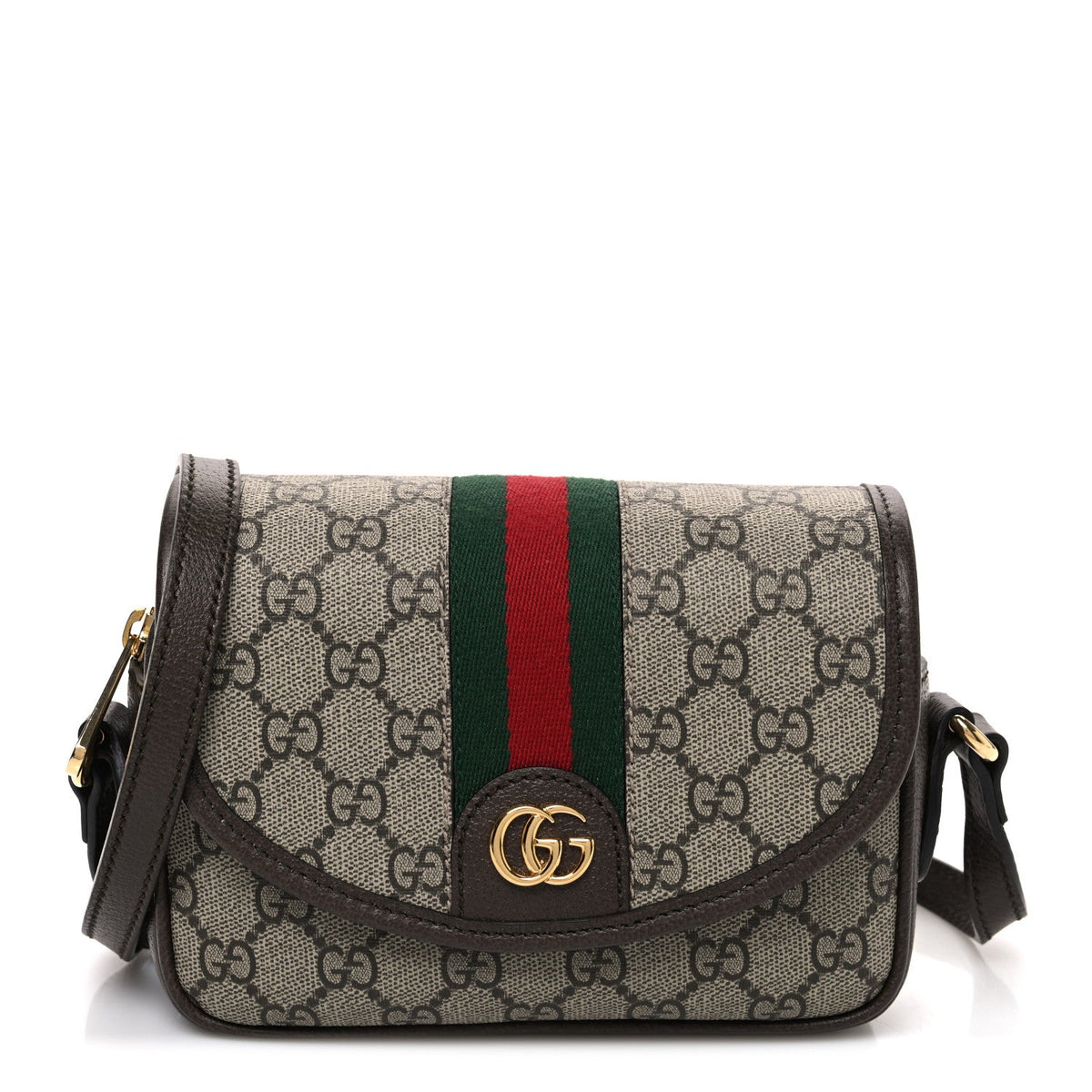 GG Supreme Monogram Textured Dollar Calfskin Mini Ophidia Flap Shoulder Bag Beige Ebony New Acero wholesalehk.shop
