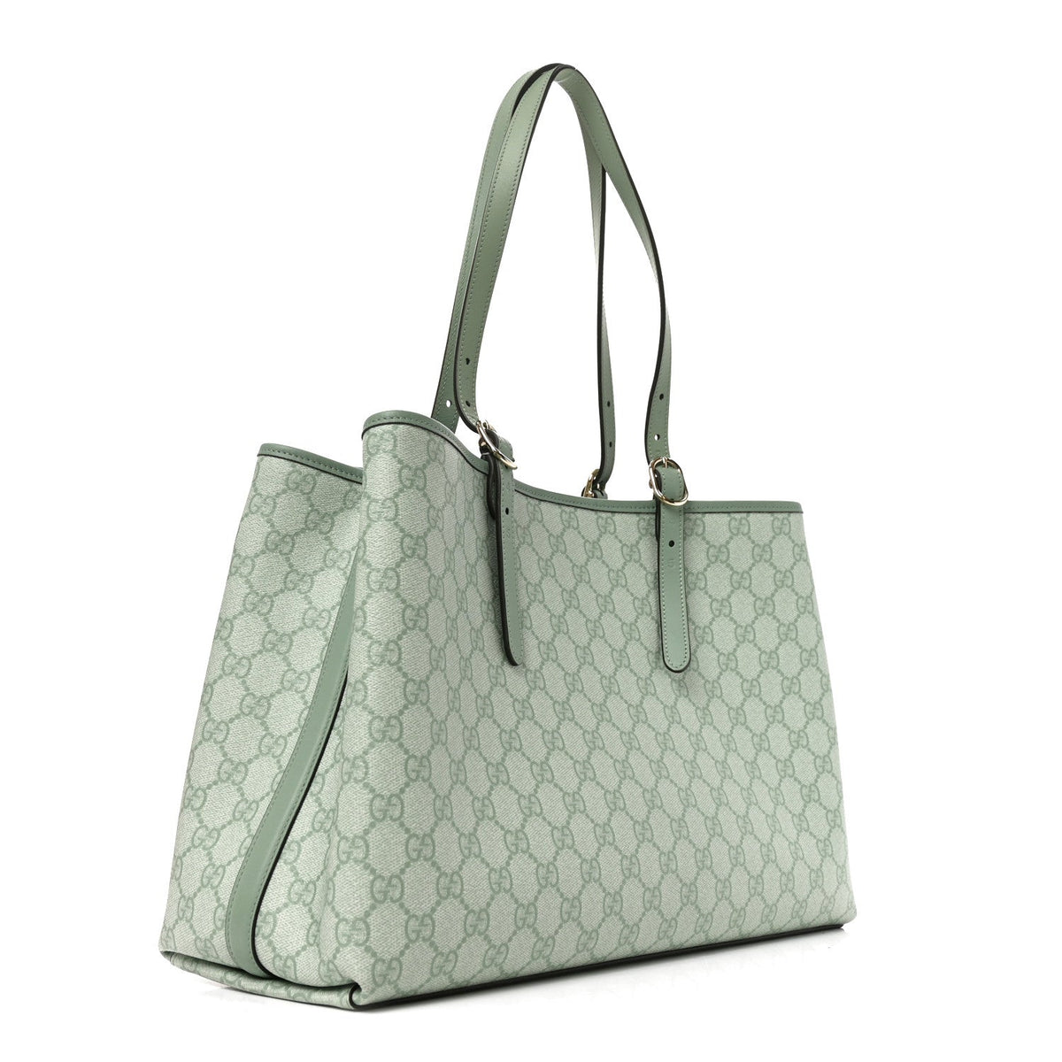 GG Supreme Monogram Emblem Large Tote Bag Sage Green wholesalehk.shop