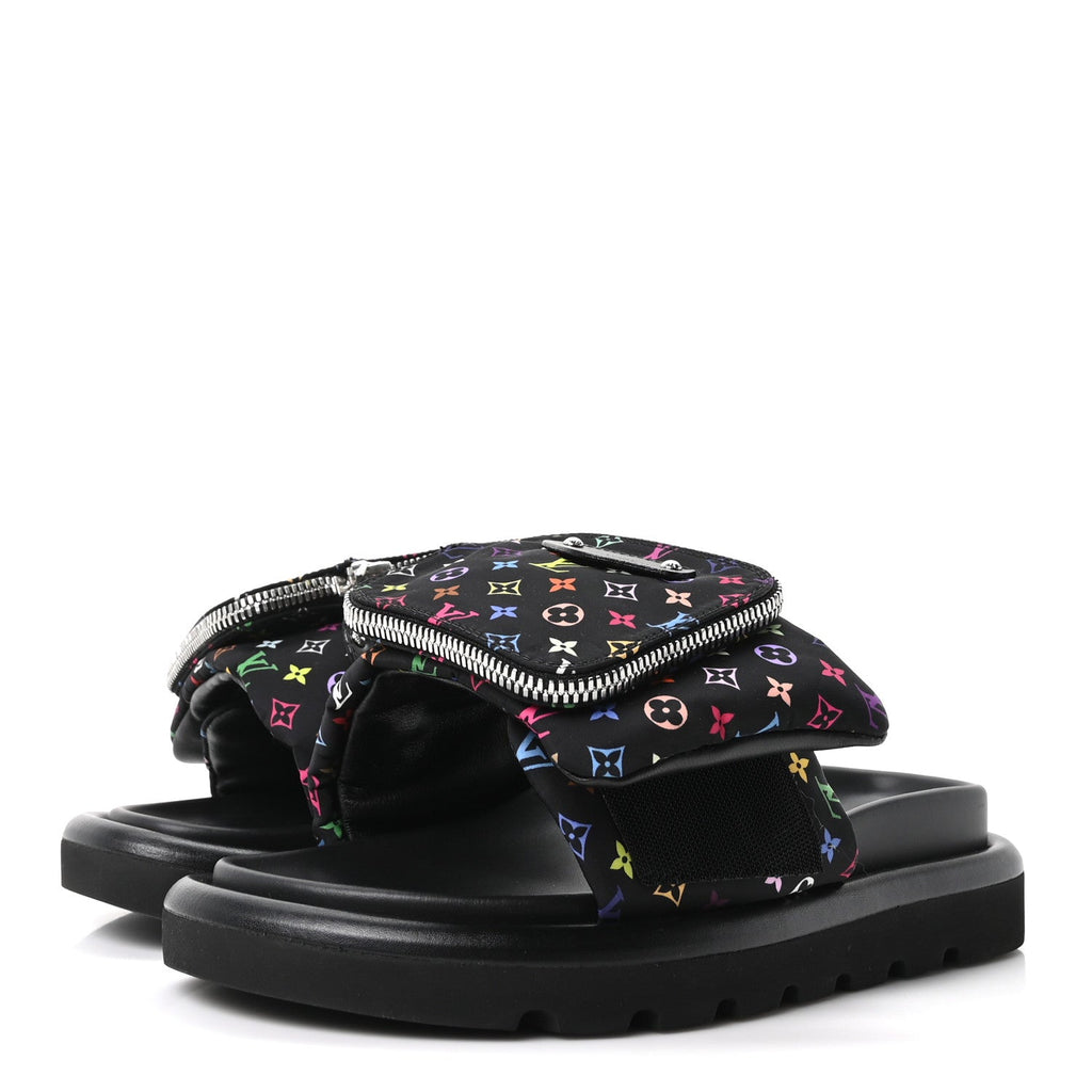 LV X TM Monogram Multicolor Pool Pillow Flat Comfort Mule 35 Black £¨ Direct shipment via from wholesalehk.shop