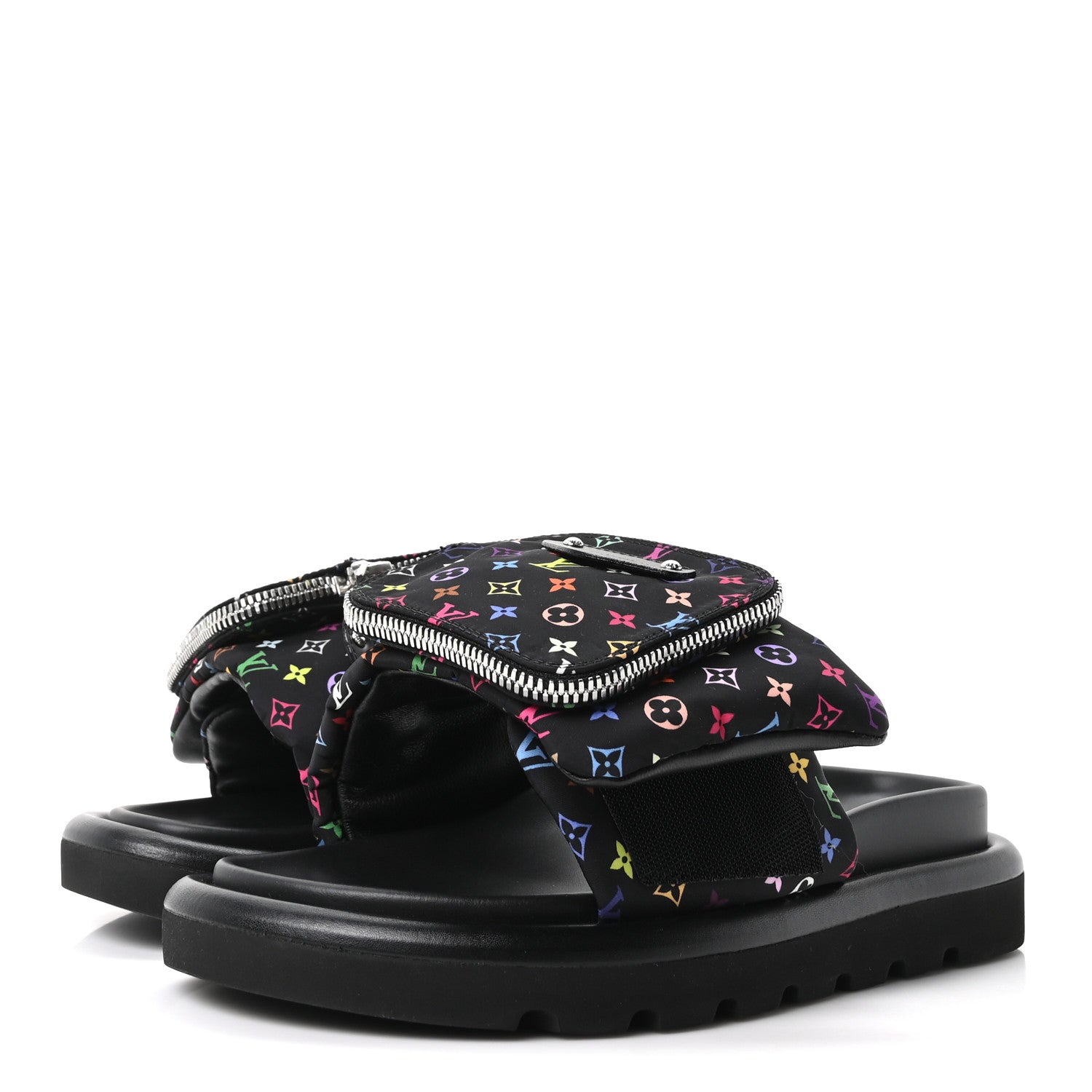 LV X TM Monogram Multicolor Pool Pillow Flat Comfort Mule 35 Black £¨ Direct shipment via from wholesalehk.shop