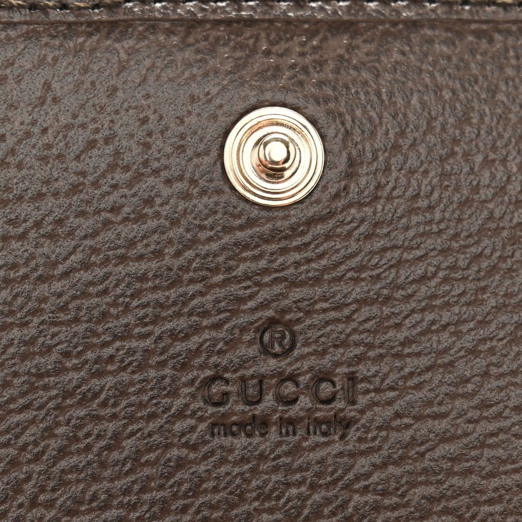 GG Supreme Monogram Web Ophidia Small Wallet Beige Dark Brown wholesalehk.shop