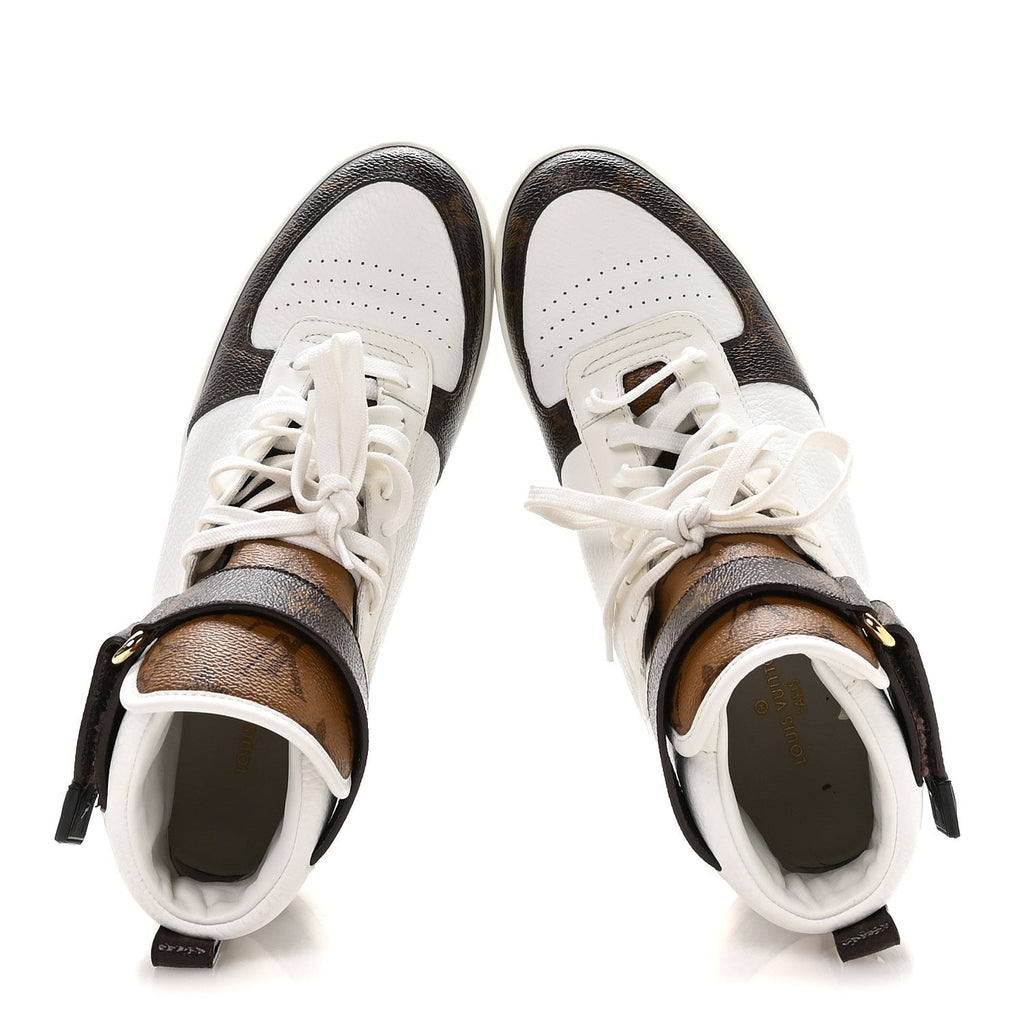 Grained Calfskin Monogram Boombox Sneaker Boots 39 White £¨ Direct shipment via from wholesalehk.shop