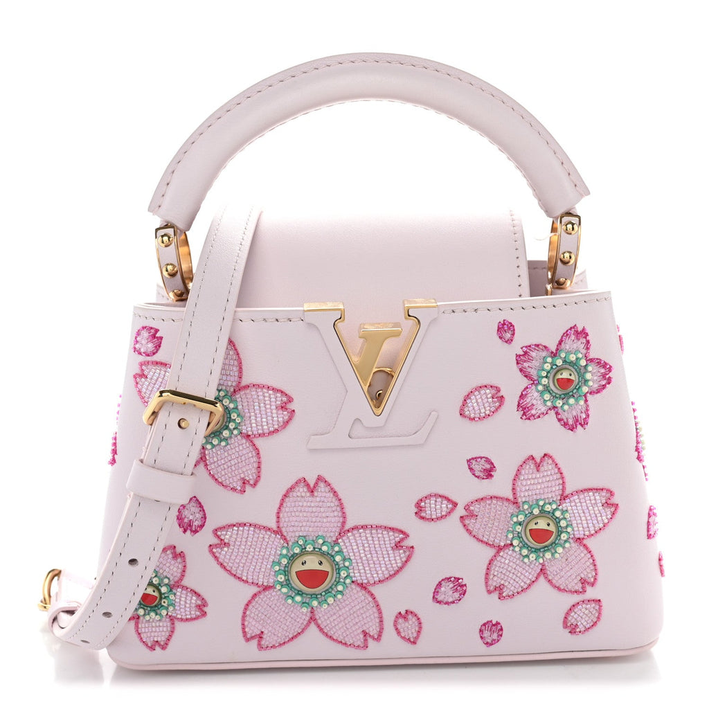 LV X TM Lambskin Beaded Embroidered Mini Cherry Blossom Capucines Pink £¨ Direct shipment via from wholesalehk.shop