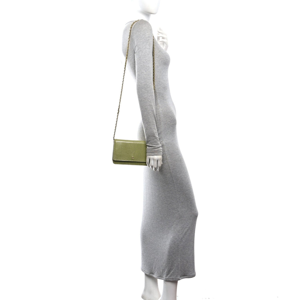 Shiny Lizard Wallet on Chain WOC Green wholesalehk.shop