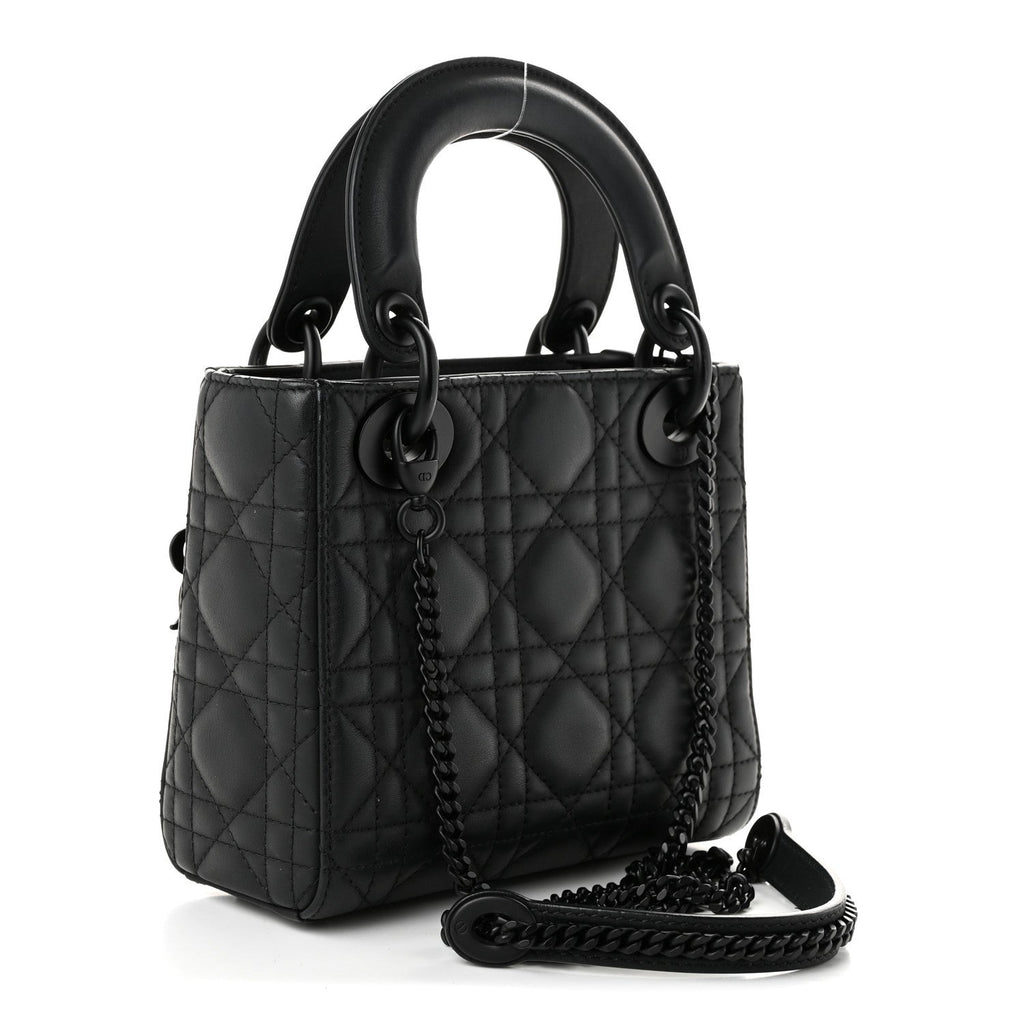 Ultra Matte Calfskin Cannage Mini Lady Dior Black wholesalehk.shop