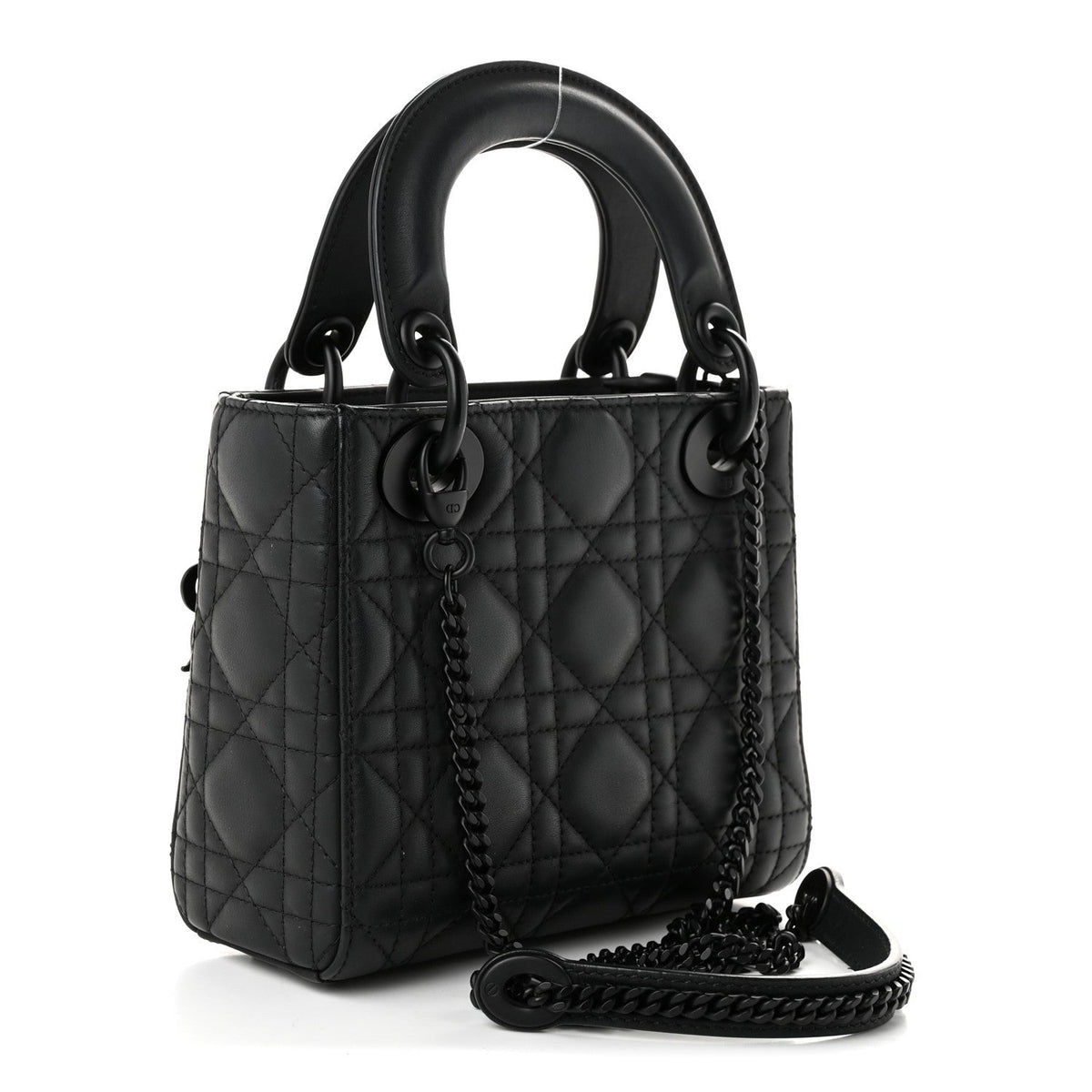 Ultra Matte Calfskin Cannage Mini Lady Dior Black wholesalehk.shop