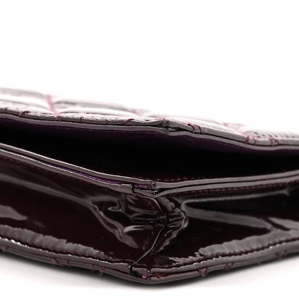 Patent Cannage Lady Dior Chain Wallet Purple wholesalehk.shop