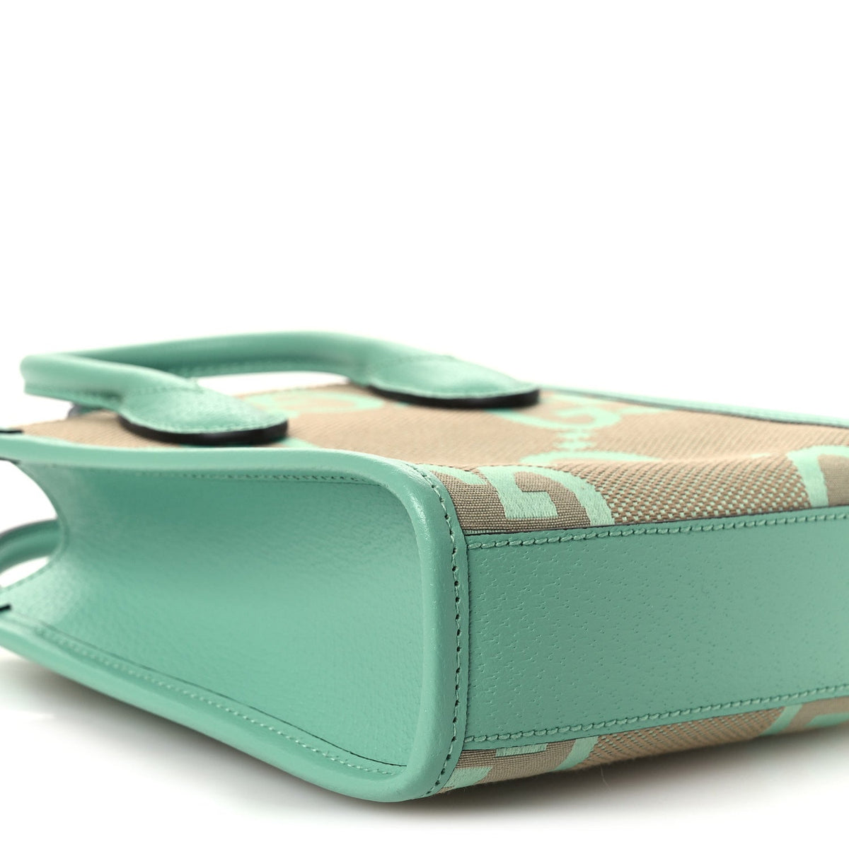 Monogram Jumbo GG Textured Dollar Calfskin Mini Tote Bag Pepperlight Mint wholesalehk.shop