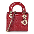 Patent Cannage Mini Lady Dior Red wholesalehk.shop