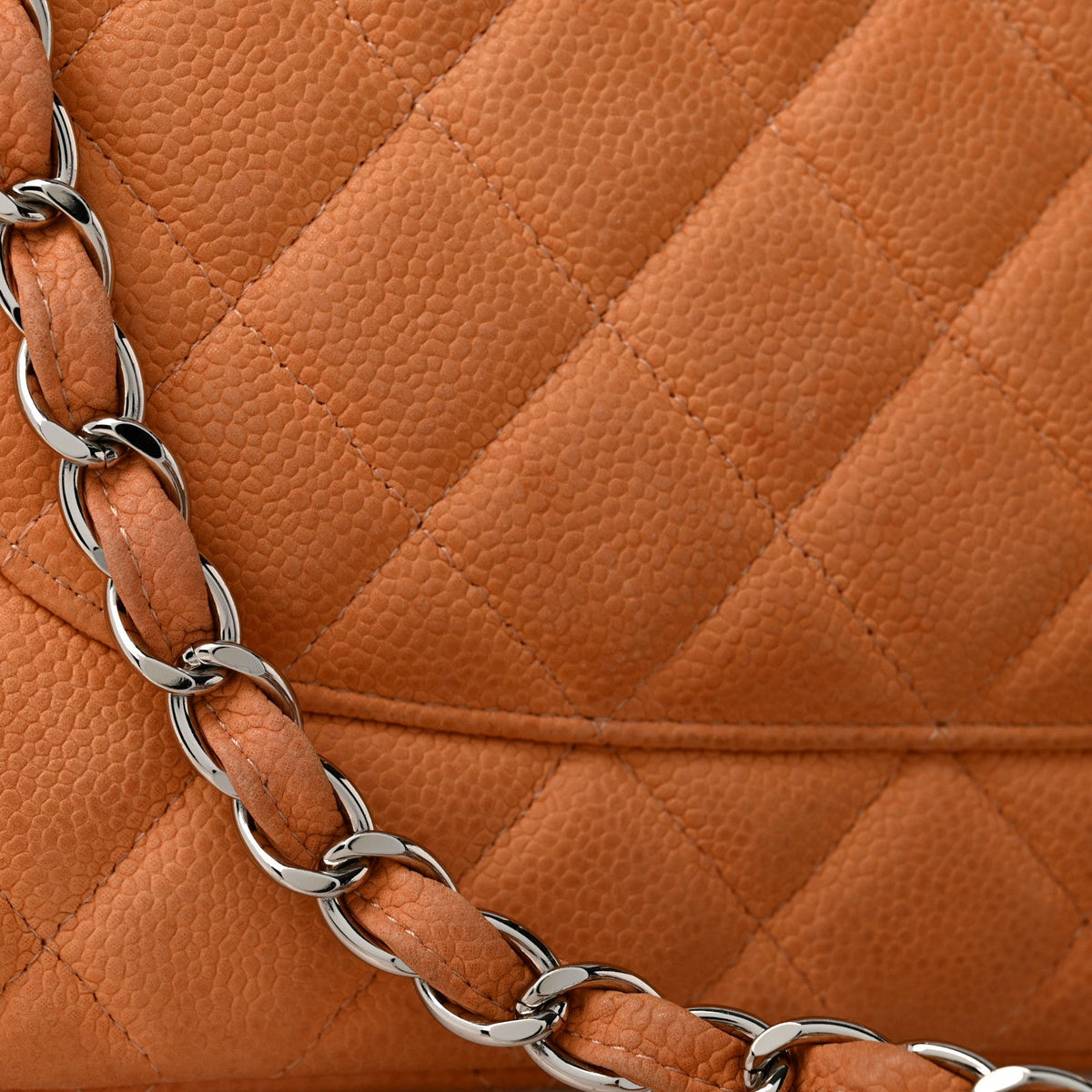 Iridescent Caviar Quilted Jumbo Double Flap Dark Beige wholesalehk.shop
