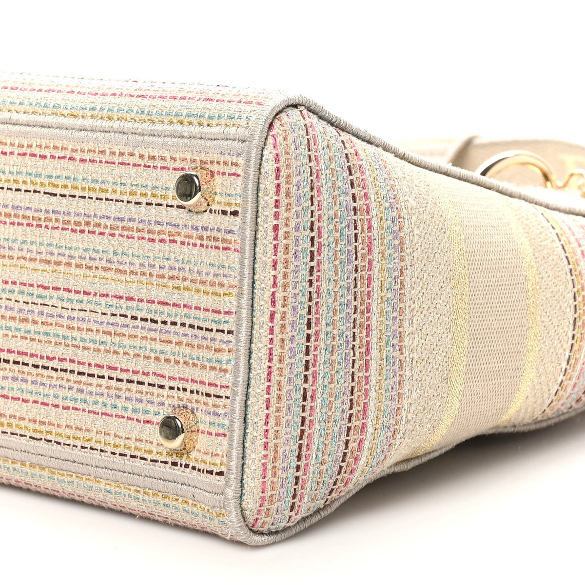 Canvas Embroidered Medium Lady D-Lite Beige Multicolor wholesalehk.shop