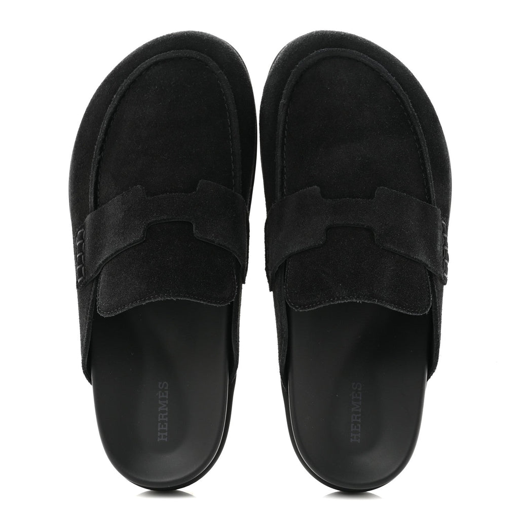 Suede Calfskin Go Mules 40 Black wholesalehk.shop