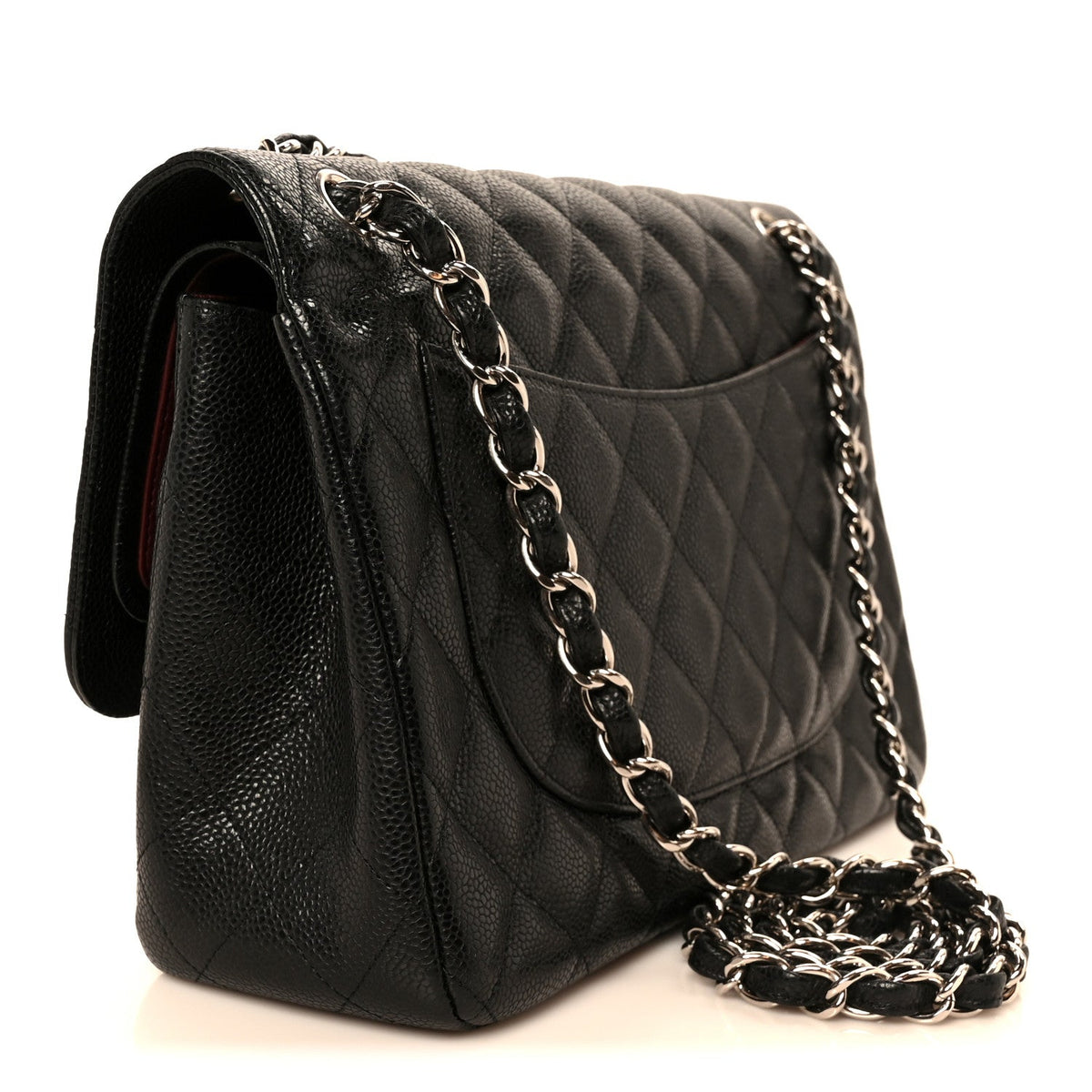 Caviar Quilted Jumbo Double Flap Black wholesalehk.shop