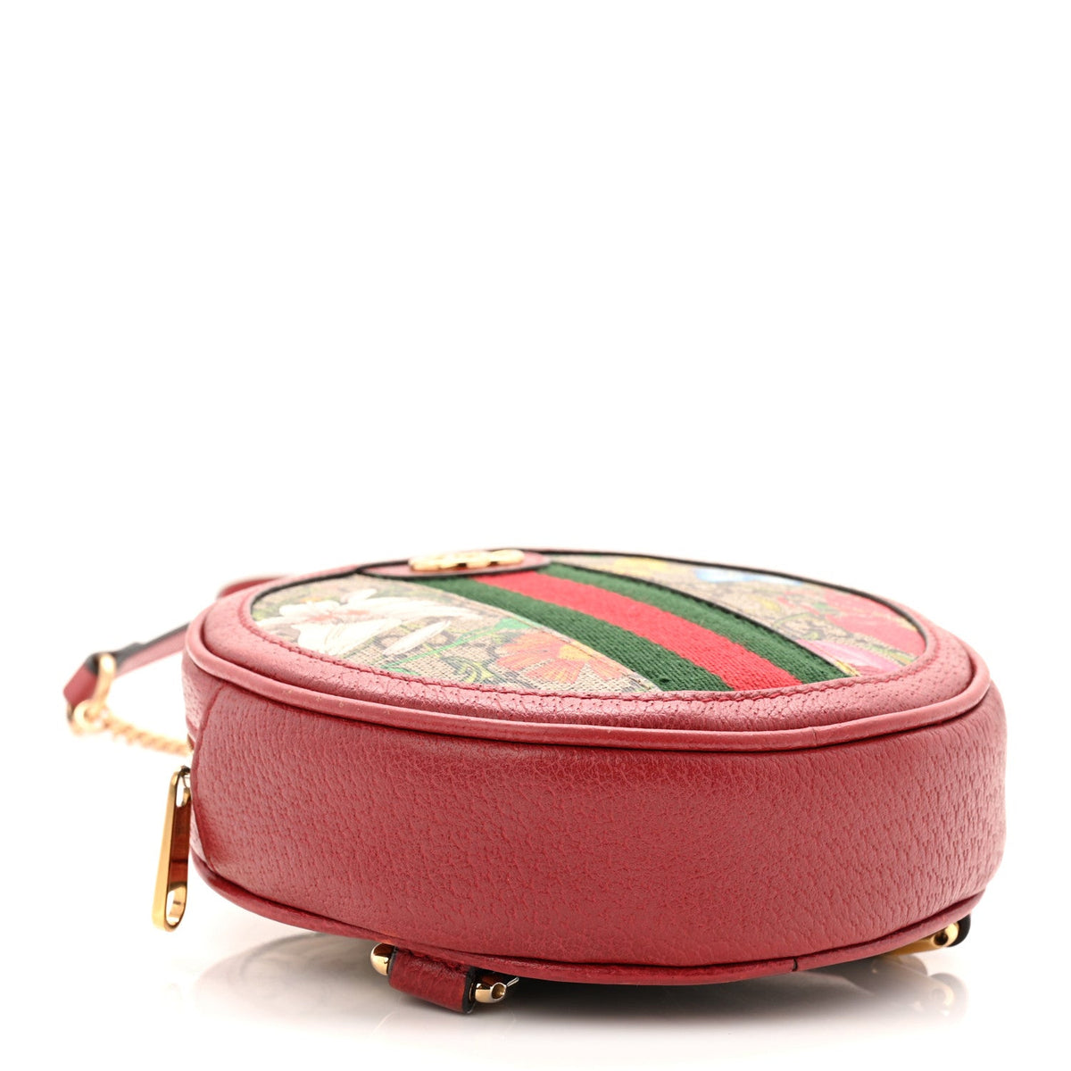 GG Supreme Monogram Web Flora Mini Ophidia Round Backpack Red wholesalehk.shop