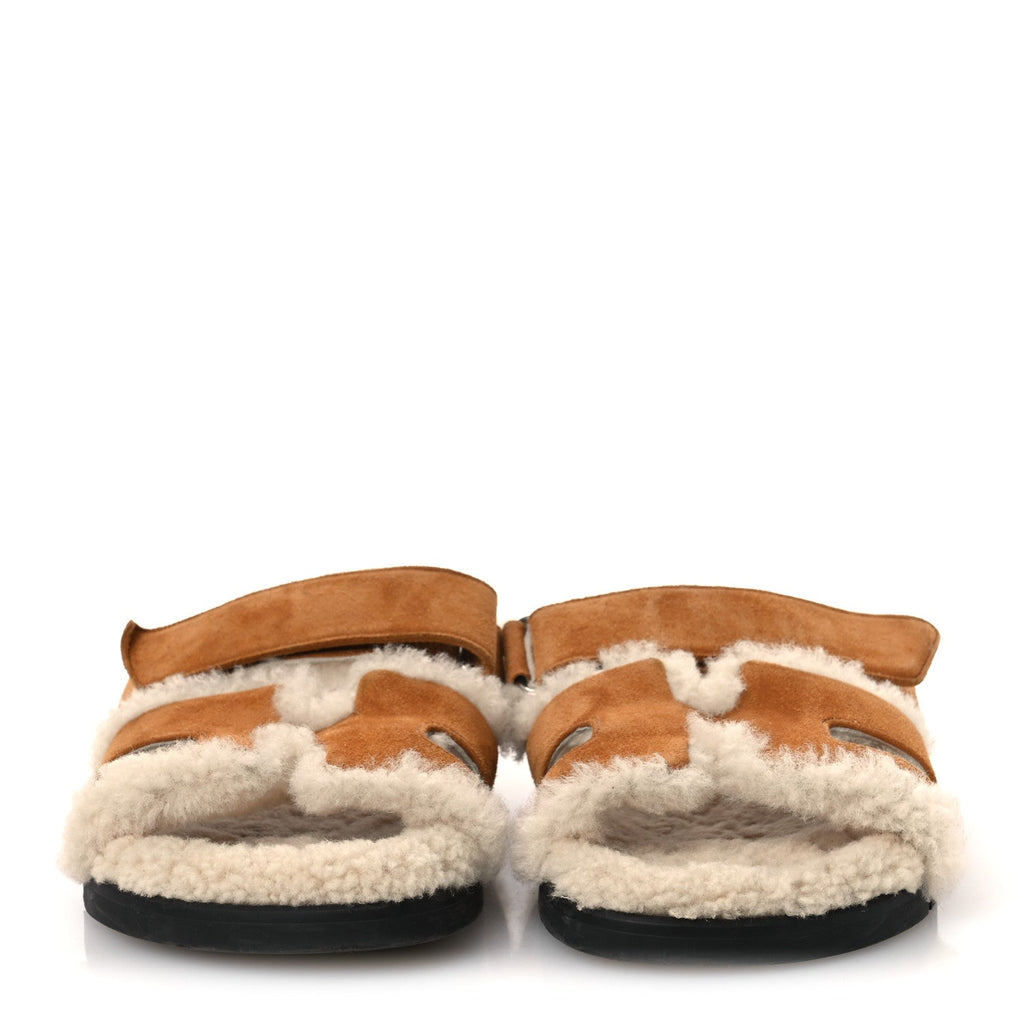 Suede Goatskin Woolskin Womens Chypre Sandals 36.5 Naturel Ecru wholesalehk.shop