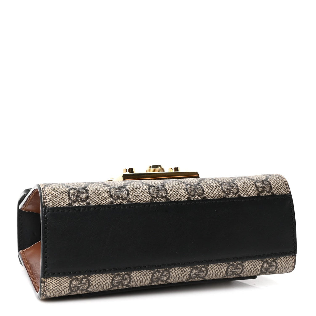GG Supreme Monogram Calfskin Small Padlock Shoulder Bag Beige Black Cuir £¨ Direct shipment via from wholesalehk.shop