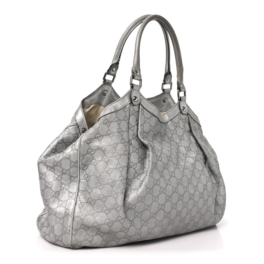 Guccissima Large Sukey Tote Silver £¨ Direct shipment via from wholesalehk.shop