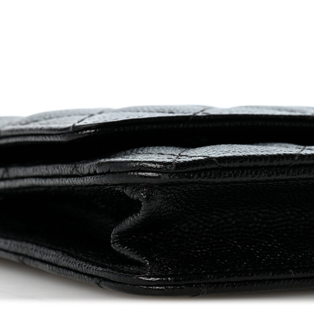 Caviar Quilted Golden Class Wallet On Chain WOC Black wholesalehk.shop