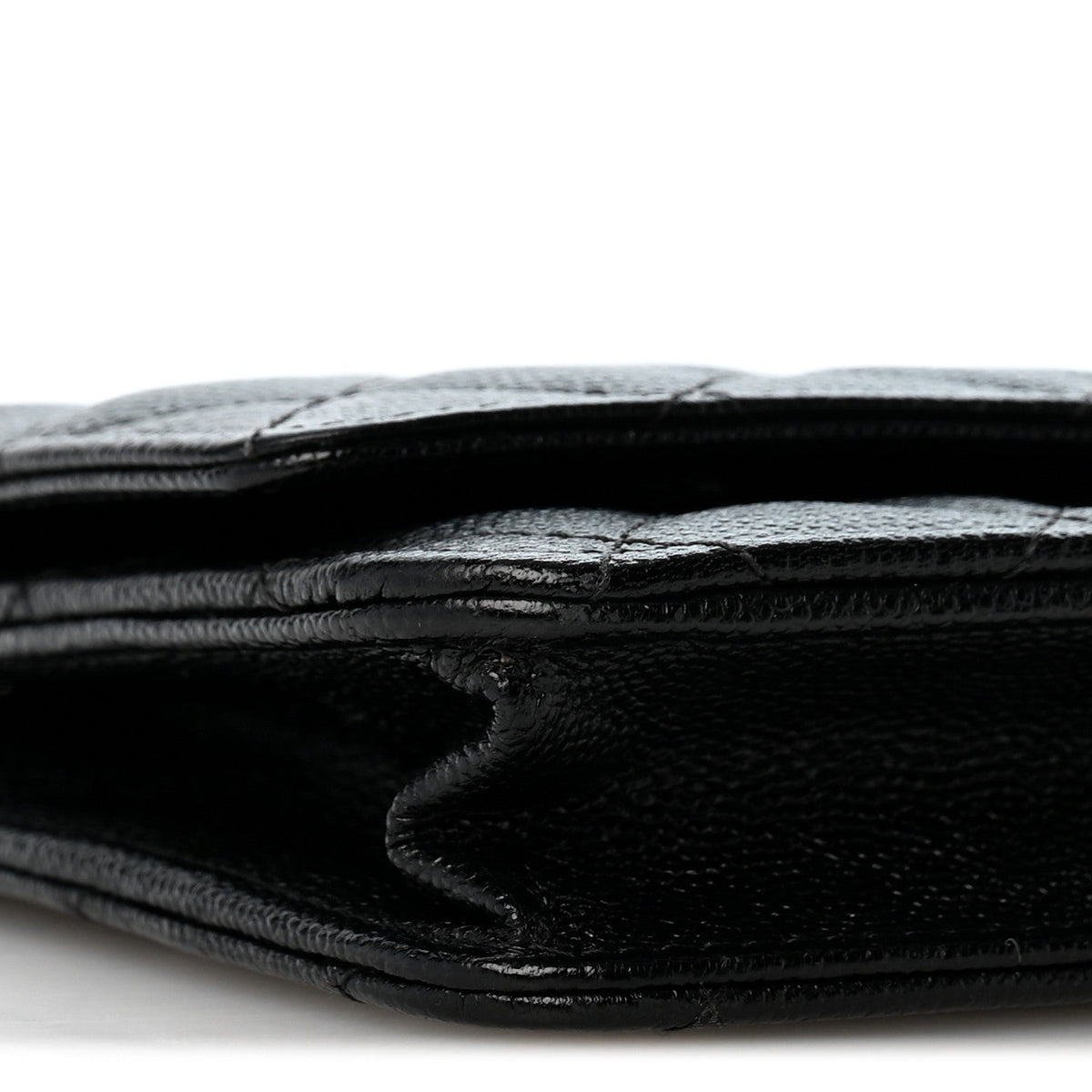 Caviar Quilted Golden Class Wallet On Chain WOC Black wholesalehk.shop