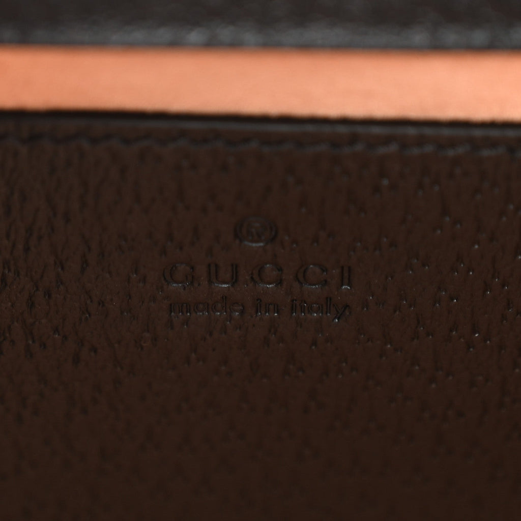 Textured Dollar Calfskin Web Mini Diana Tote Bag Black wholesalehk.shop