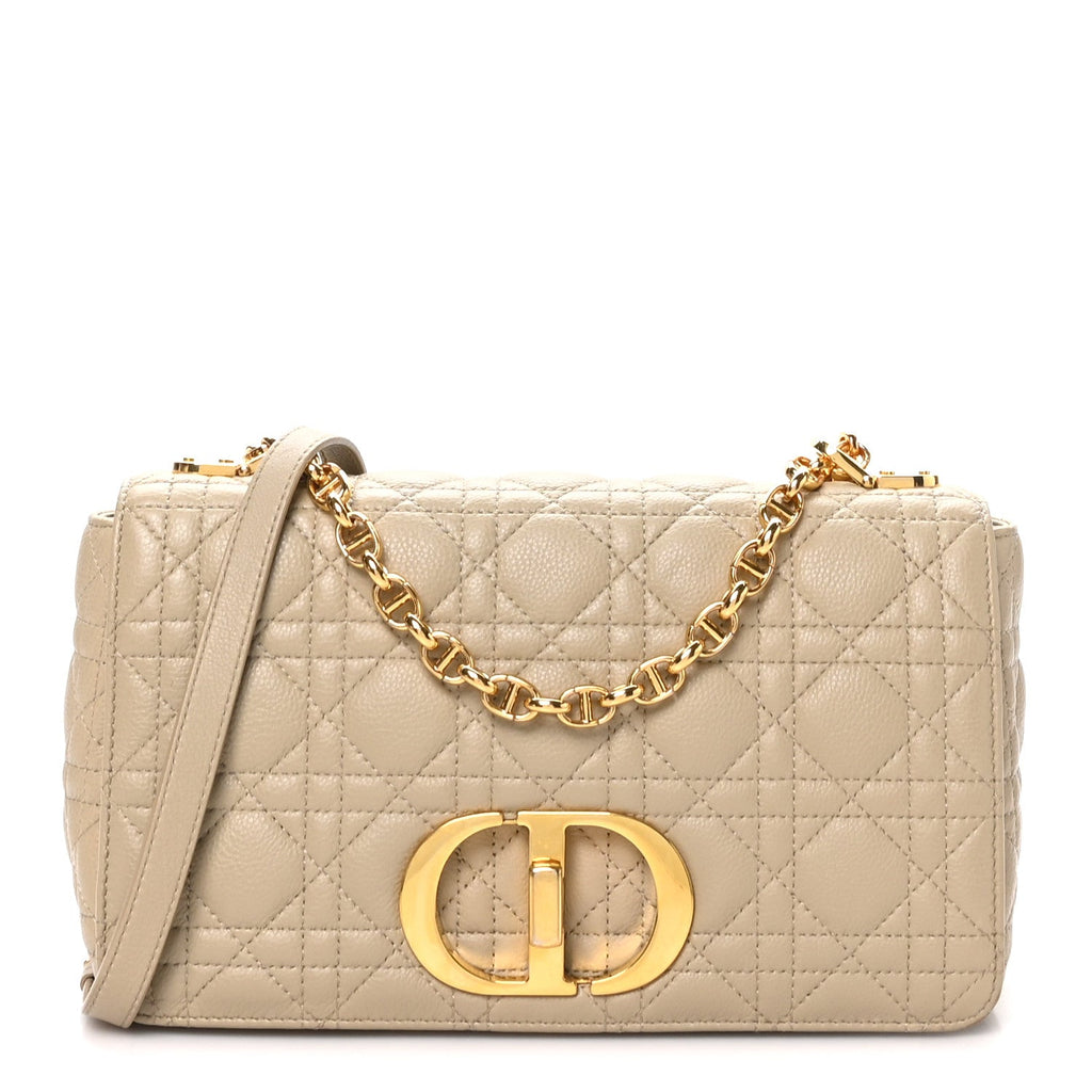 Supple Calfskin Cannage Medium Caro Bag Beige wholesalehk.shop