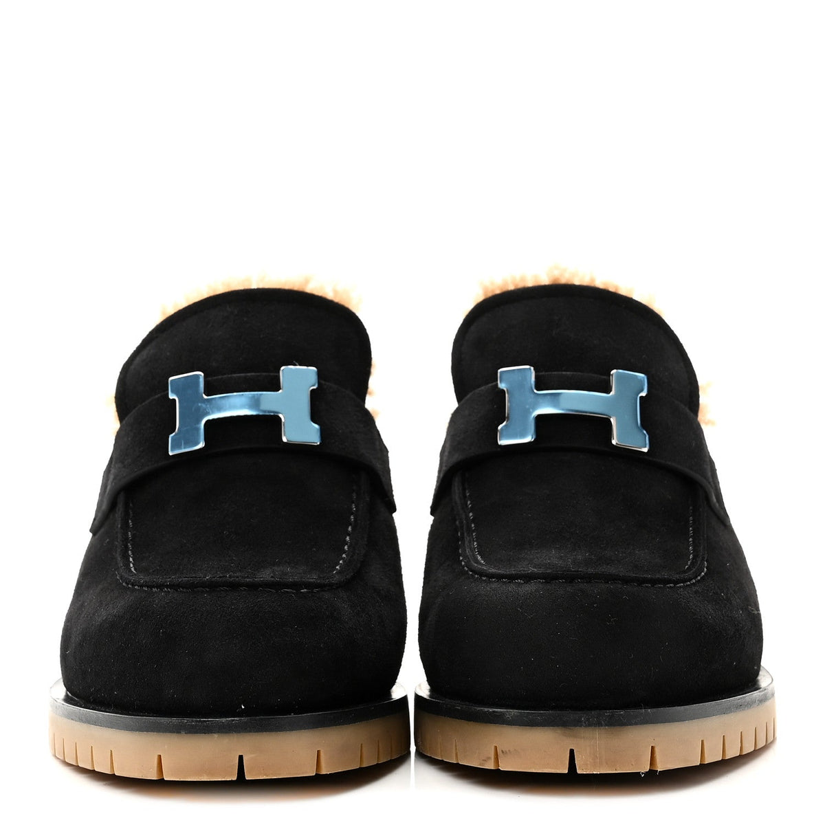 Suede Goatskin Woolskin Flore 60 Mules 36.5 Black Camel wholesalehk.shop