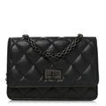 Aged Calfskin Quilted Mini Reissue Wallet On Chain WOC So Black wholesalehk.shop
