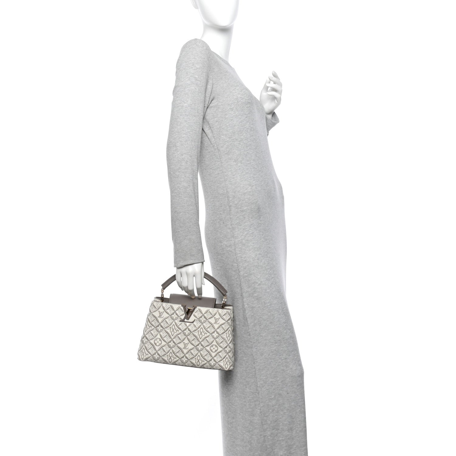 Calfskin Since 1854 Embroidered Capucines BB Ecru Taupe £¨ Direct shipment via from wholesalehk.shop