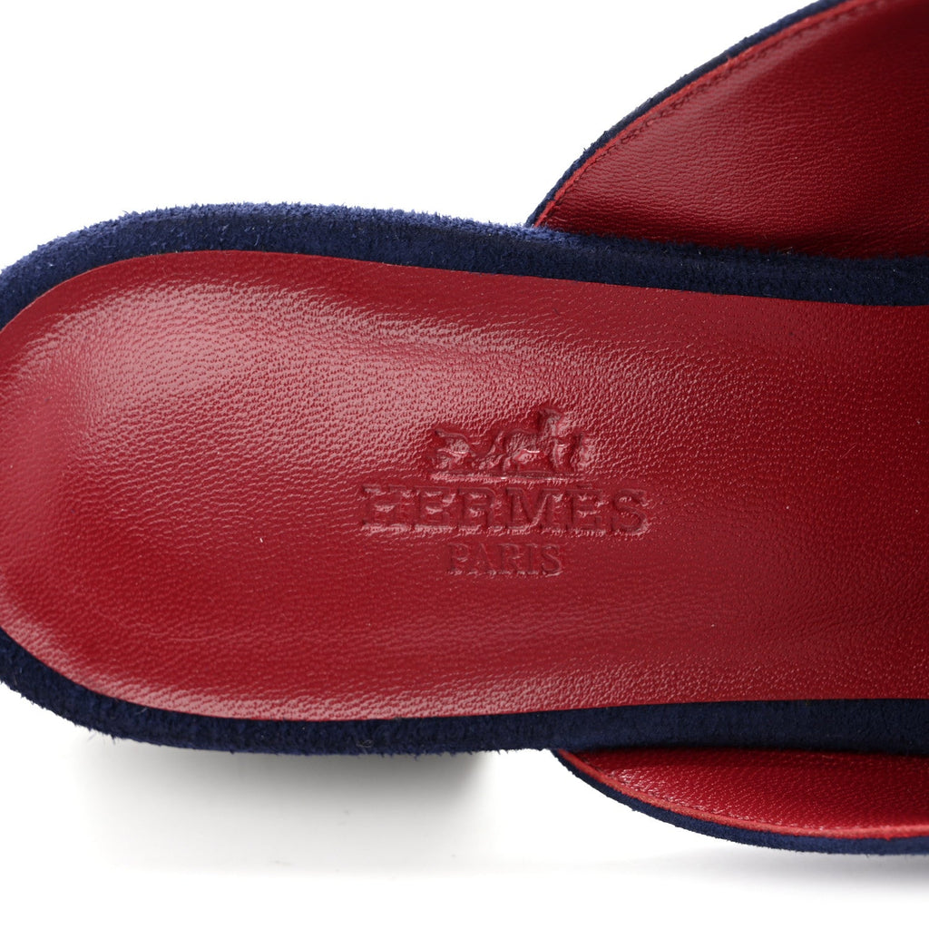 Suede Goatskin Trocadero Mule 38.5 Bleu Diplomatique wholesalehk.shop