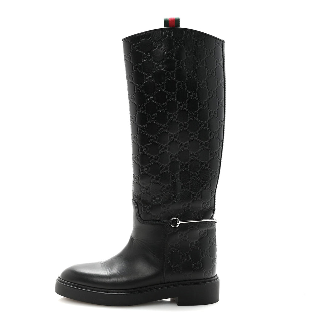 Guccissima Michelangelo Slim Horsebit Riding Boots 37 Black £¨ Direct shipment via from wholesalehk.shop