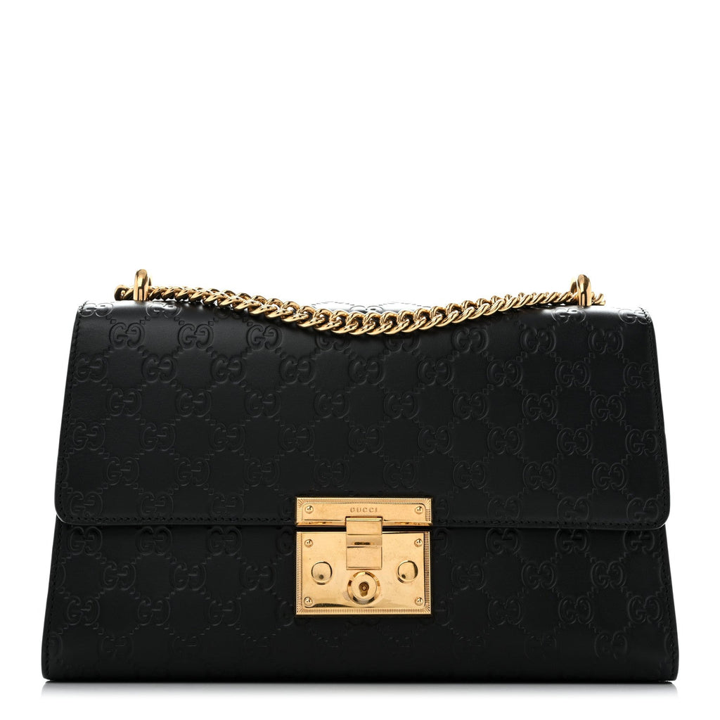 Guccissima Medium Padlock Shoulder Bag Black £¨ Direct shipment via from wholesalehk.shop