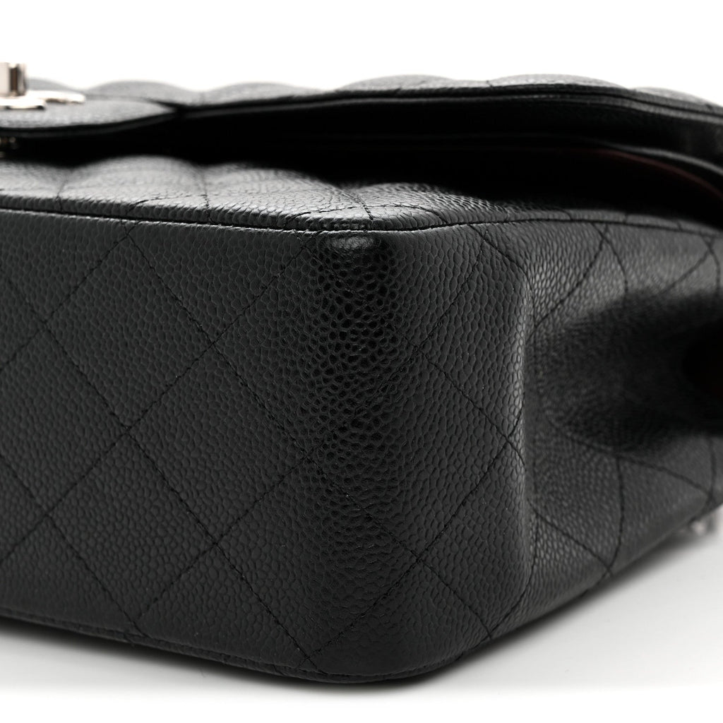Caviar Quilted Jumbo Double Flap Black wholesalehk.shop