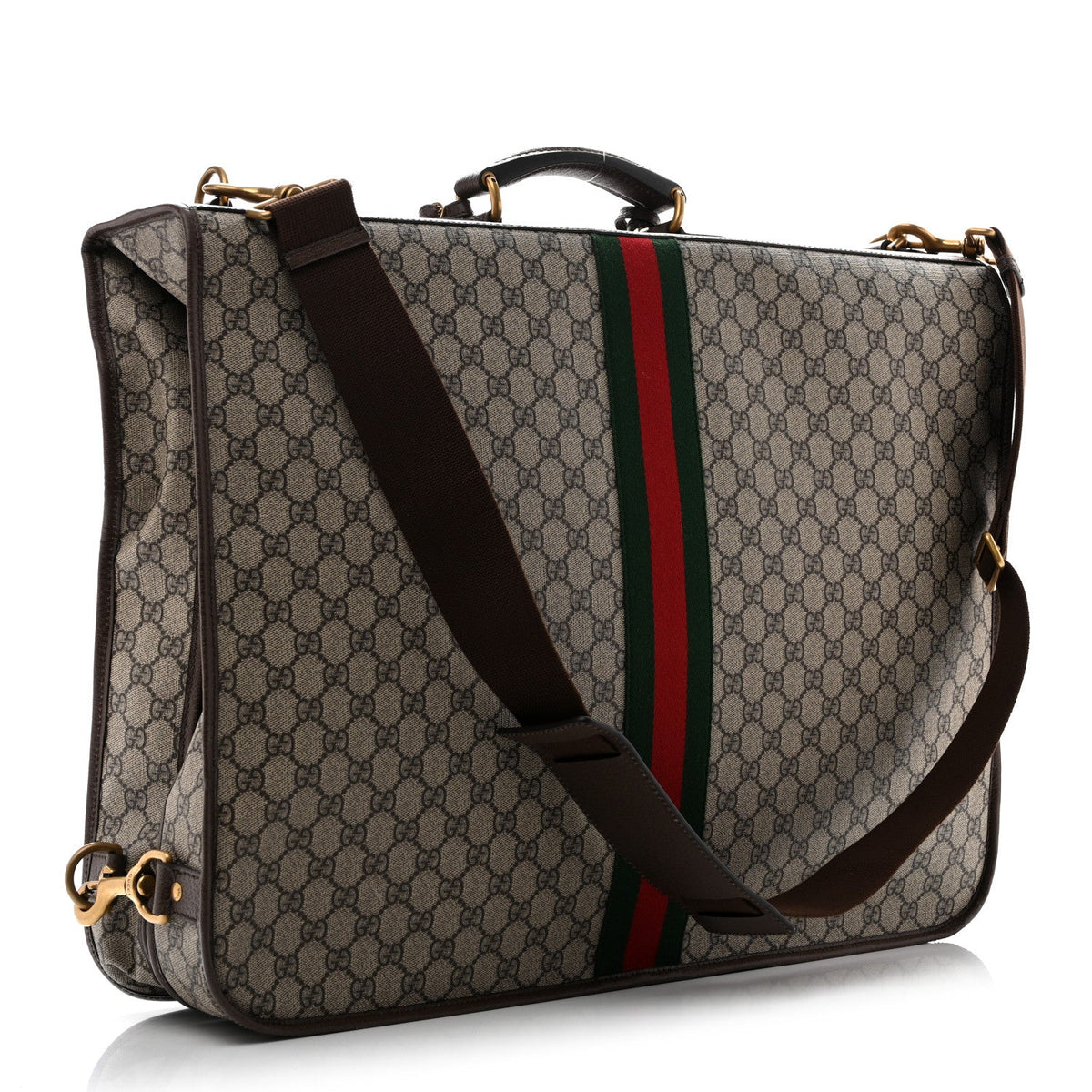 GG Supreme Monogram Textured Dollar Calfskin Web Ophidia Savoy Garment Bag Beige Ebony New Acero wholesalehk.shop