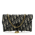 Oblique Saddle Chain Long Wallet Blue wholesalehk.shop