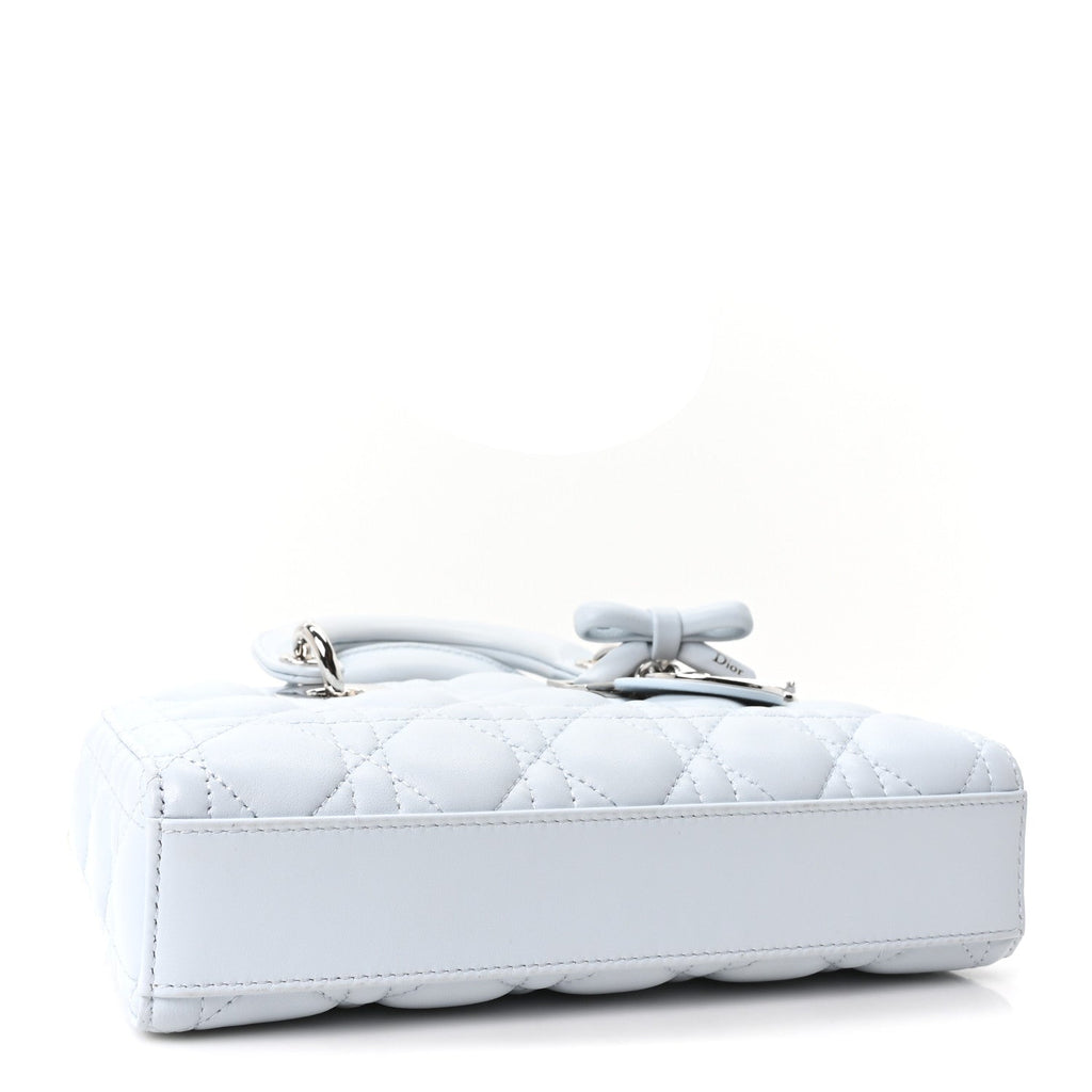 Lambskin Cannage Small Lady D-Joy Light Blue wholesalehk.shop