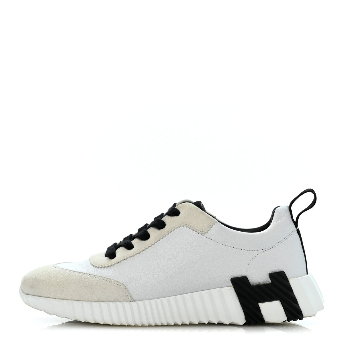 Calfskin Suede Goatskin Bouncing Sneakers 36.5 White Black wholesalehk.shop