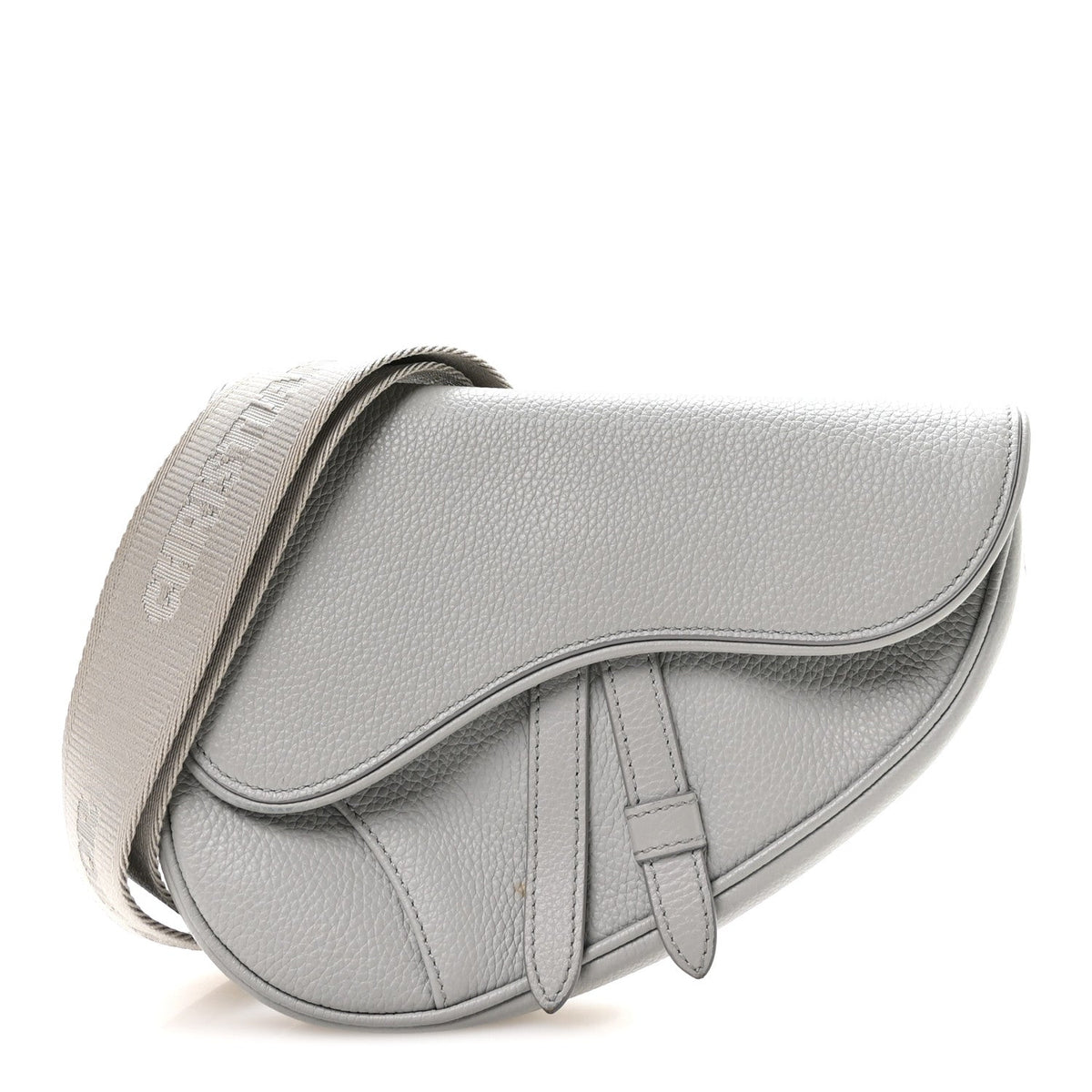 Grained Calfskin Mens Mini Saddle Bag Gray wholesalehk.shop