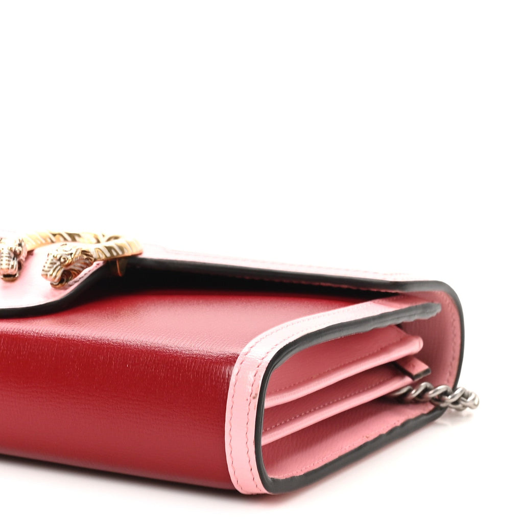 Azalea Calfskin Enamel Mini Dionysus Chain Wallet New Cherry Red Wild Rose Off White wholesalehk.shop