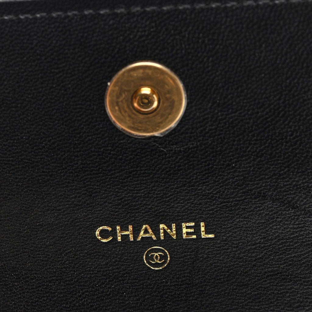 Lambskin Quilted CC Pearl Enamel Clutch on Chain WOC Black wholesalehk.shop