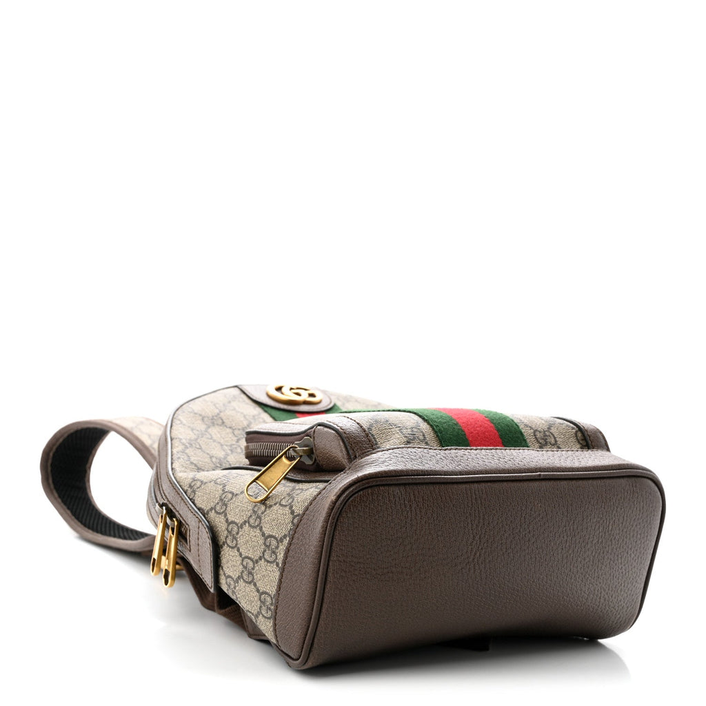 GG Supreme Monogram Calfskin Web Small Ophidia Day Backpack Beige Ebony New Acero wholesalehk.shop