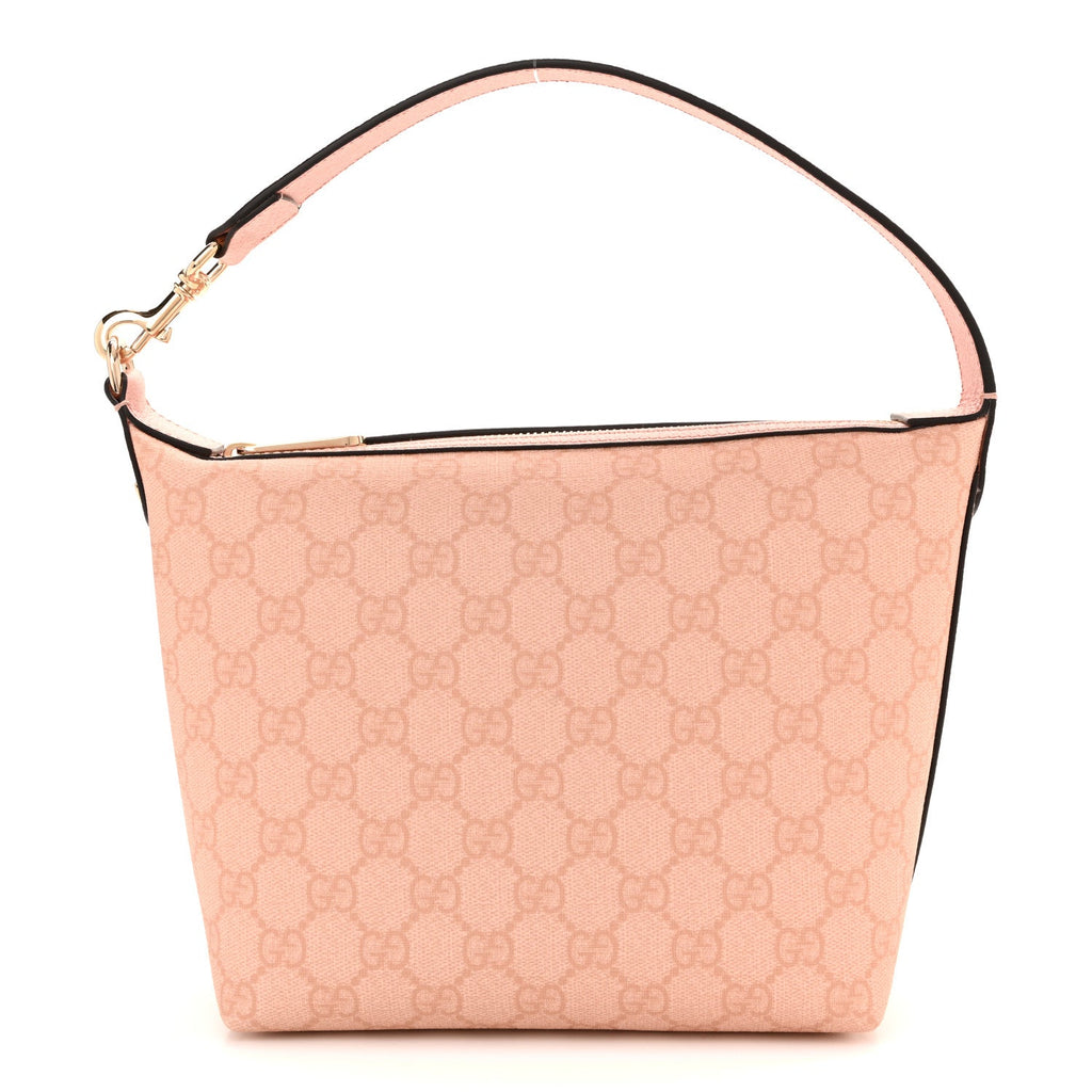 GG Supreme Monogram Textured Calfskin Web Super Mini Ophidia Shoulder Bag Pink wholesalehk.shop