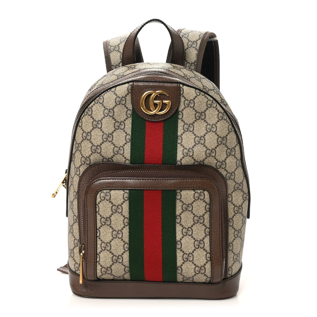 GG Supreme Monogram Calfskin Web Small Ophidia Day Backpack Beige Ebony New Acero wholesalehk.shop