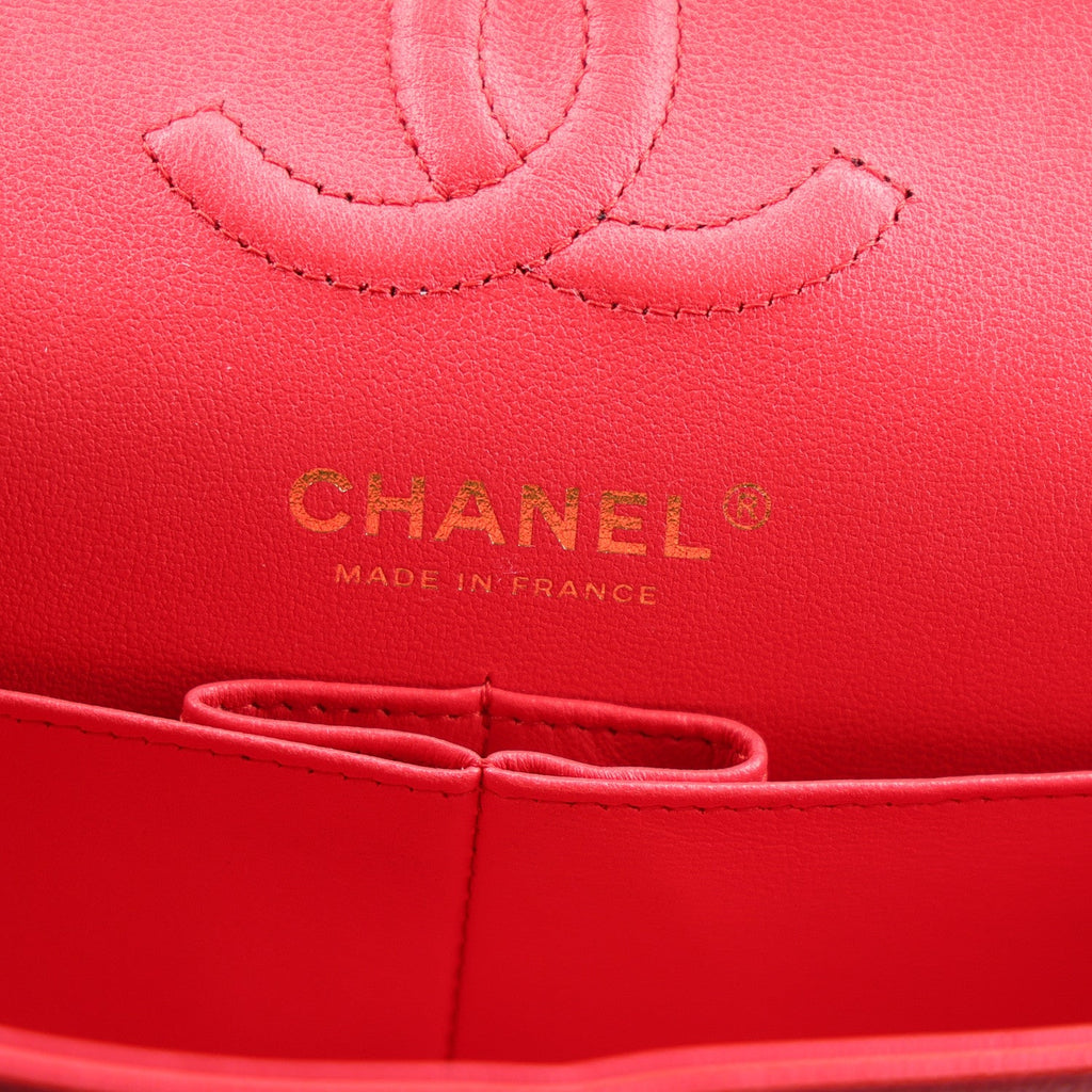 Caviar Quilted Small Double Flap Red wholesalehk.shop