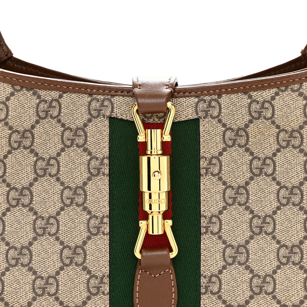 GG Supreme Monogram Azalea Calfskin Web Small Jackie 1961 Hobo Beige Ebony Brown Sugar £¨ Direct shipment via from wholesalehk.shop