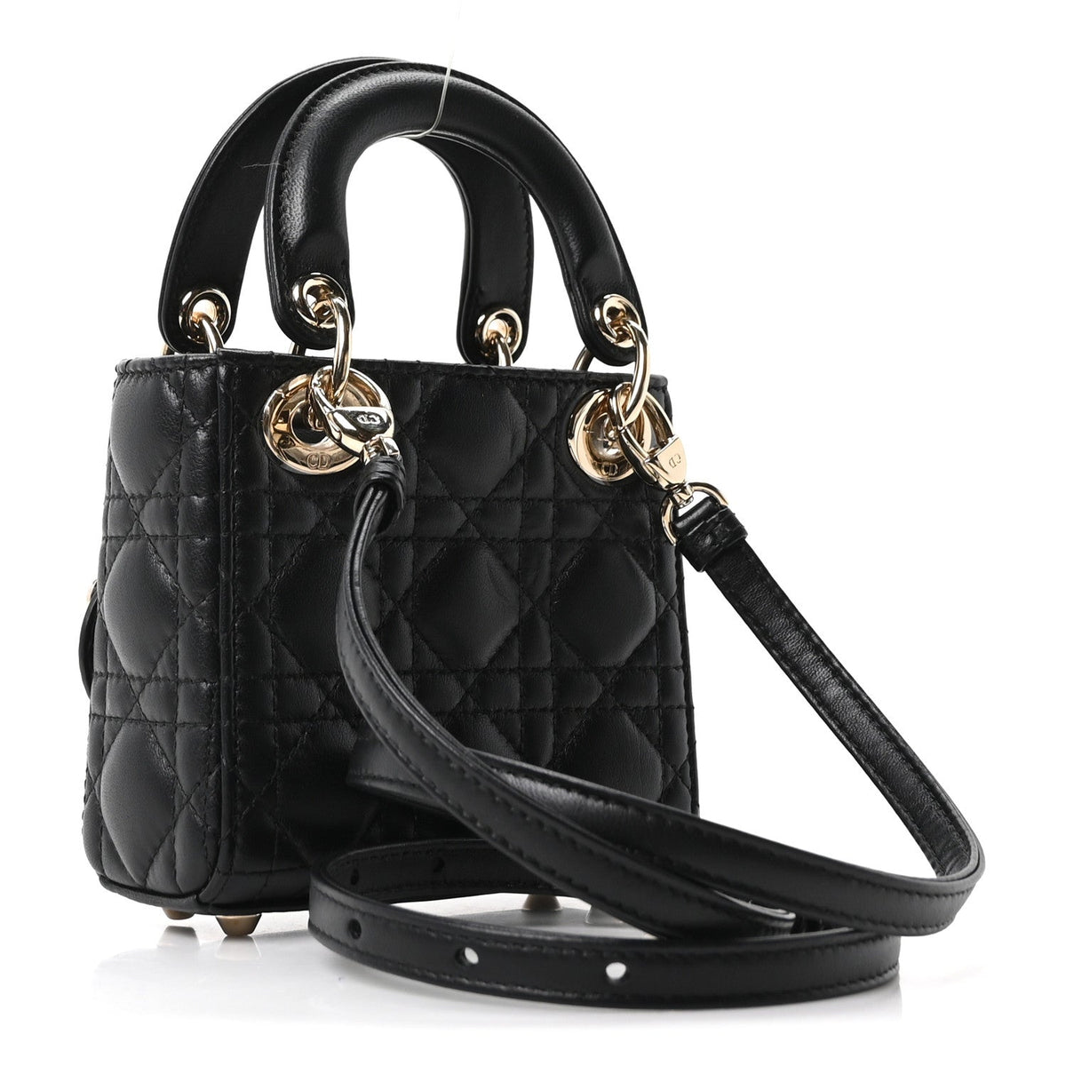 Lambskin Cannage Micro Lady Dior Black wholesalehk.shop